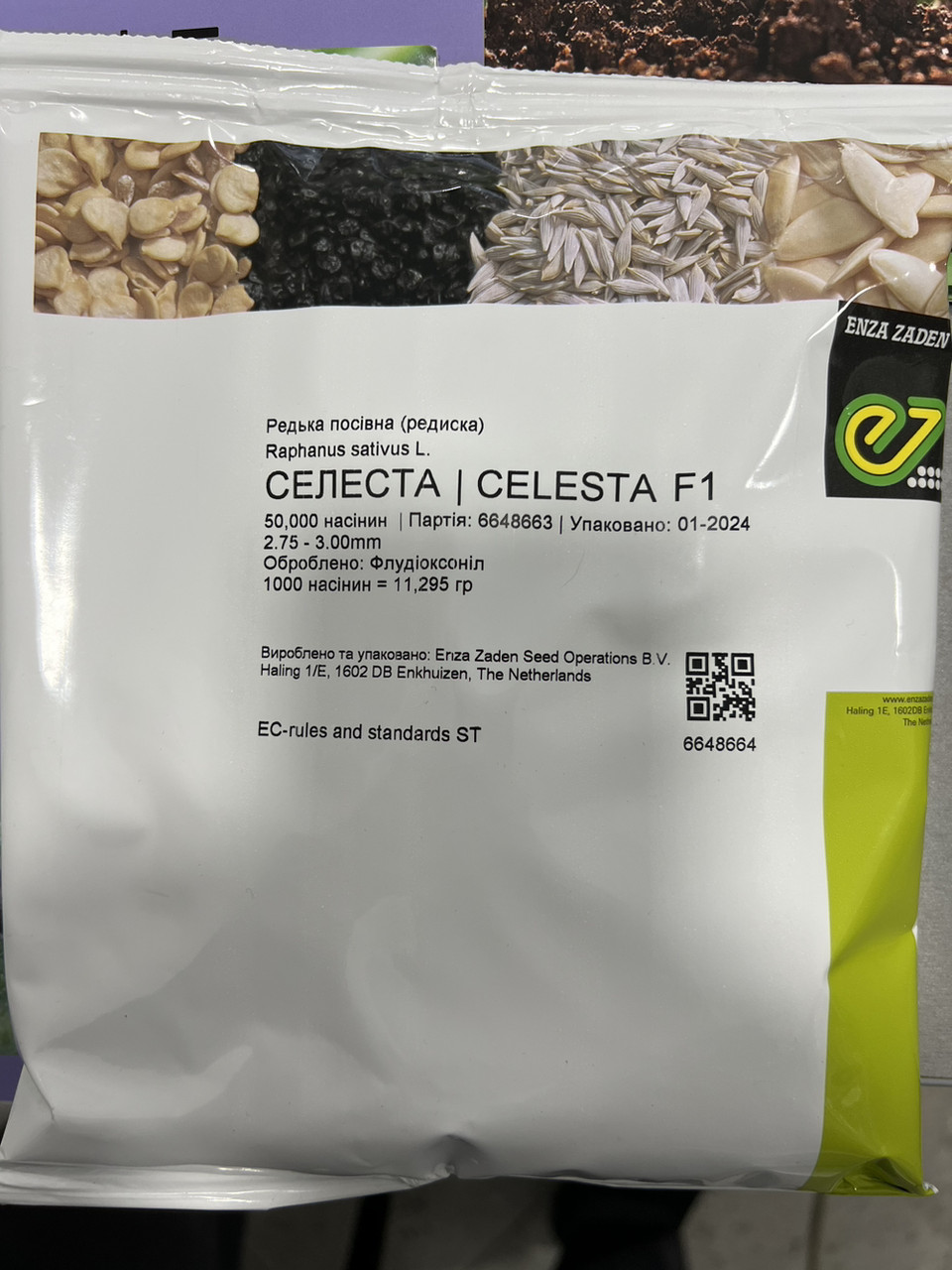 Селеста F1, Celesta F1 - редис, 50000 насінин (2,75-3,00), Enza Zaden