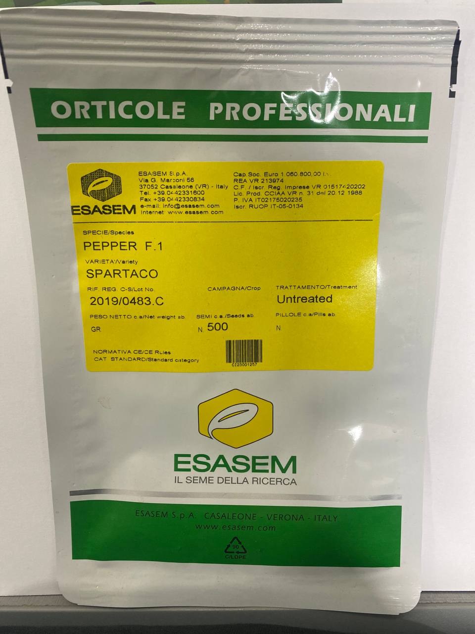 Спартако F1 - перець кубовидний білий, 500 насінин, Sakata